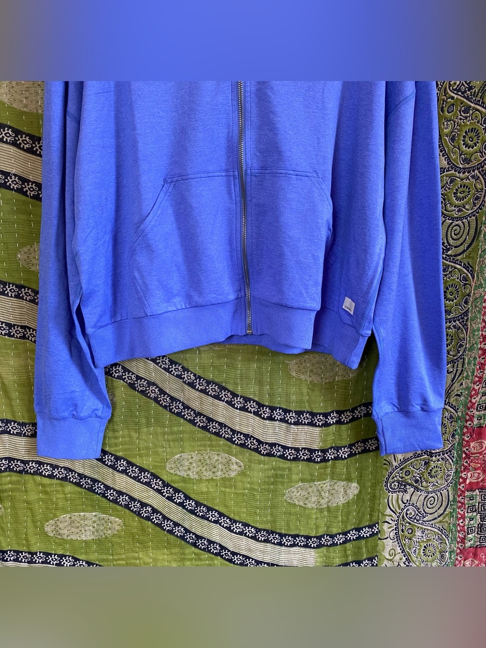 NWT Vuori Bright Iris Heather Halo Modern Full Zip Hoodie Large Top Rated - Picture 5 of 15